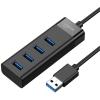 Cruxtec 4 Port USB 3.0 Hub With Data Transfer Rate up to 5Gbps - Plug & Play