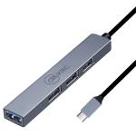 Cruxtec 4 Port USB 3.0 Hub - Ultra Slim Design - USB-C input - With Data Transfer Rate up to 5Gbps - Plug & Play