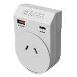 Moki Travel Adaptor Plus Outbound - AUS/NZ to Japan + PD20W Type-C & QC 3.0 USB-A-available July 2025