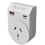 Moki Travel Adaptor Plus Outbound - AU/NZ to South Africa + PD20W Type-C & QC 3.0 USB-A-available July 2025