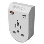 Moki Travel Adaptor Plus Inbound - World (ex. EU) to AU/NZ + PD20W Type-C & QC 3.0 USB-A-ETA to be advised