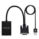 Promate PROLINK-V2H.BLK  VGA (Male) to HDMI (Female) Display Adaptor Kit with Audio. Supports up to 1920x1080 60Hz. Hassle-free Setup Plug-and-play. Supports both Windows & Mac. Black Colour.