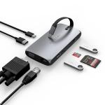 SATECHI On-the-Go  USB-C Multiport Hub -Support 100W Power delivery - HDMI/ VGA/Gigabiit Ethernet /SD Card Reader /2x USB-A Ports