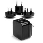 StarTech.com USB2PACBK Dual Port USB Wall Charger 17W - 3.4A - (International) - 110V - 220V - Portable USB Charger