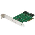 StarTech.com PEXM2SAT32N1 1 3-Port M.2 SSD (NGFF) Adapter Card - 1 x PCIe (NVMe) M.2, 2 x SATA III M.2 - PCIe 3.0