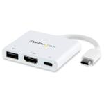 StarTech.com CDP2HDUACPW USB-C to HDMI Adapter - White - 4K 30Hz - Thunderbolt 3 Compatible - with Power Delivery - USB PD - USB-C Dongle