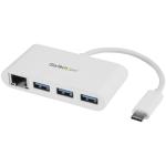 StarTech.com 3 Port USB-C Hub with Gigabit Ethernet USB-C to 3 x USB-A - Multi Port USB 3.0 Hub for MacBook Pro - HB30C3A1GEA