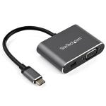 StarTech.com CDP2MDPVGA USB C Multiport Video Adapter - USB-C to 4K 60Hz Mini DisplayPort 1.2 or 1080p VGA Monitor Adapter - USB Type-C 2-in-1 MDP HBR2 HDR/VGA Display Converter - TB3 Compatible