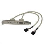 StarTech.com USBPLATE 2 Port USB A Slot Plate Adapter