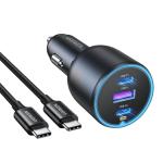 UGREEN 40858 130W PD + QC 3.0 3 Port Fast Car Charger 1x USB-A - 2x USB-C - 30W PD + SCP22.5W