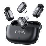 Boya mini-Black Type-C + Lightning Ultracompact 2.4GHz Wireless Microphone System (USB-C + Lightning) RX + 2 TX + Charging Case