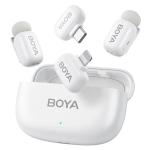 Boya mini-White Type-C + Lightning Ultracompact 2.4GHz Wireless Microphone System (USB-C + Lightning) RX + 2 TX + Charging Case