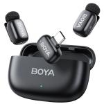 Boya mini-Black Type-C Ultracompact 2.4GHz Wireless Microphone System ( USB-C ) RX + 2 TX + Charging Case