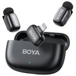 Boya mini-Black Lightning Ultracompact 2.4GHz Wireless Microphone System ( Lightning ) RX + 2 TX + Charging Case