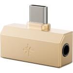 FiiO TINY A 3.5mm + USB-C Dual Port Ultra-Portable DAC & Headphone Amplifier - Vintage Gold With Microphone Pass-Through - Listen & Charge Simultaneously - EQ & App Control - Hi-Res Audio Certified - For Android / Samsung / Windows / Mac &