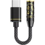 FiiO JIEZI A USB-C to 3.5mm Ultra-Portable USB Audio DAC & Headphone Amplifier - Black / Gold With Microphone Pass-Through - Parametric EQ & Android App Control - Hi-Res Audio Certified - for Android / Samsung / Windows / Mac & USB-C iPhone