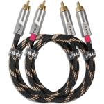 FiiO LR-RCA4L Dual RCA Male-to-Male Analog Audio Cable - 1.5m All-Aluminium Alloy Construction - Premium Braided Finish - for Active Speakers - Stereos / Component Systems / Line In / Line Out / DVD Players / Other Devices
