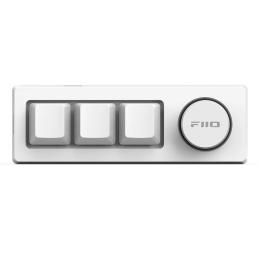 FiiO KB1K Mechanical USB Macro Keypad & Multimedia Music Remote - White - 3x programmable media keys + volume control knob - RGB lights - Dual USB-C ports - Hot-swappable Kailh BOX White switches - Mag-alloy dial