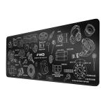FiiO F2051H Desktop Mousepad (80cm x 30cm) - Black - Precision-stitched edges - Silky-smooth high-performance cloth - Natural non-slip rubber underlay