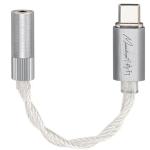 MOONDROP ECHO-A USB-C to 3.5mm Ultra-Portable USB Audio DAC & Headphone Amplifier - Silver - Microphone Support - High Resolution up to 32bit/384kHz - For Android / Samsung / iPhone / Windows / Mac & More
