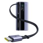 Baseus EnerGeek 20000mAh 145W 3-Port Laptop Power Bank with Retractable Cable & Smart Display -Grey Input 100W / Output 145W / 33W USB-A / 100W USB-C