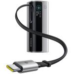 Baseus EnerGeek 20000mAh 145W 3-Ports Digital Display Fast Charging Power Bank - Natural Titanium Input 65W / Output Single Port Max 100W / 2x USB-C Port , 1x USB-A Port with Retractable Cable ( USB-C )