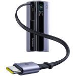 Baseus EnerGeek 10,000mAh 145W 3-Port Laptop Power Bank with Retractable Cable and Smart Dispaly - Grey Input 65W / Output 145W / 30W USB-A x1 / 100W USB-C x2