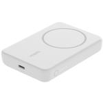 Belkin 5000mAh Magnetic Wireless Charging Power Bank with Stand - White 7.5W Wireless Charging - Compatible with Apple MagSafe Charging & MagSafe Accessories