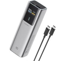 CUKTECH No.10 10000mAh Fast Charging Power Bank - Max 150W Total Output (USB-C & USB-A) - Grey Up to 100W for Laptops / 120W for Xiaomi HyperCharge - Digital Display Screen - Fast Charging Apple & Samsung Phones / Tablets - Includes 240W 6A