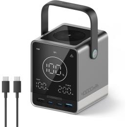 CUKTECH No.30 40000mah Fast Charging Power Bank - Max 300W Output Up to 140W Single Port Laptop Fast Charging - 5x Output (2x USB-C / 2xUSB-A / Wireless Charging) - Built-in Smart Control Fan - USB Hub Expnasions - Large Power Display