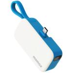 Momax 5000mAh 20W PD Fast Charging Mini Power Bank - Blue Built-in USB-C Charging Cable - Portable & Lightweight - Fast Charging Apple iPhone & Samsung Smart Phone - Charge up to 3 Devices Simultaneously