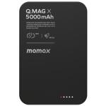 Momax Q.Mag X 5000mAh Magnetic Wireless Power Bank - Black MagSafe Compatible - Super Slim (8.3mm) - 20W PD Fast Charging & Up to 15W Wireless Charging - Charge up to 2 Devices Simultaneously