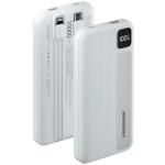 RockRose Powerlink 10 Neo 10000mAh Power Bank - White - QC 3.0 20W PD & 22.5W Quick Charge - Embedded with USB-C & Lightning 20W Quick Charge Cable
