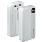 RockRose Powerlink 20 Neo 20000mAh Power Bank - White Color --  QC 3.0 20W PD & 22.5W Quick Charge - Embedded with USB-C & Lightning 20W Quick Charge Cable