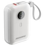 RockRose Lemonade 10 Neo 10000mAh Life Style Super Compact Power Bank - White Color With Built-in USB-C & Lightning 20W Quick Charge Cables