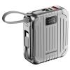 RockRose Ridge Granite 10000mAh Suitcase Design Life Style Powerbank - Silver -  With Built-in USB-C & Lightning 20W Quick Charge Cables
