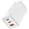 Baseus GaN5 Pro Fast AC Wall  Charger 2C+U 65W Include 1M 100W Cable Type-C to Type-C - Moon White
