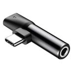 Baseus Type-C (input) for Type-C female connectors + 3.5 mm female connector adapter Black
