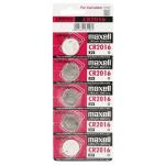 Maxell MXCR2016 LITHIUM BATTERY CR2016 3V COIN CELL 5 PACK