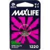 Maxlife CR1220 BAT1220 Lithium Button coin Cell Battery - 1Pk 3.0Volt