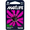 Maxlife BAT1632 CR1632 Lithium Button Cell  Battery. 1Pk