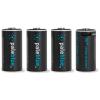 Pale Blue Smart USB-C Rechargeable CR123A Batteries 4 Pack - 4x Lithium Ion CR123A battery + 4--in-1 USB-C charging cable Pale Blue Smart USB-C Rechargeable CR123A Batteries 4 Pack - 4x Lithium Ion CR123A battery + 4--in-1 USB-C charging cable