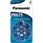 Panasonic PR675 genuine 6pc PZA675 PR44 Zinc Air Button Coin Cell Batteries for hearing aid 675, 675A, 675AE, 675AP, 675AU, 675HP, 675HPX, 675SA, AC675, AC675E, B6754, B900PA, CP44PR44, DA675H, H675AE, L675ZA, ME9Z, P675