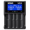 XTAR VC4 Smart Battery Charger LCD Display, USB Powered Li-ion and NiMH Compatible