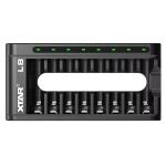 XTAR L8 8-Slot Smart Battery Charger AA and AAA Li-ion and NiMH Compatible USB Powered