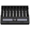 XTAR VC8 8-Slot Smart Battery Charger AA and Modern Li-ion Batteries Type-C QC3.0 2-3A Powered