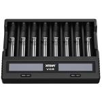 XTAR VC8 8-Slot Smart Battery Charger AA and Modern Li-ion Batteries Type-C QC3.0 2-3A Powered