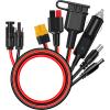 Zlos Universal Solar Panel MC4 Cable Convert 99% Power station & Solar Panel in the Market 1.5M+0.3M/ Anderson Plug + XT60 + SD45A +Cigaratte Ligher + DC5521 + DC7909