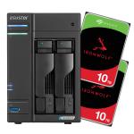 Asustor Lockerstor 2 Gen 2 AS6702T 2-Bay NAS With 2x 10TB NAS HDD Bundle