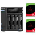 Asustor Lockerstor 4 Gen 2 AS6704T 4-Bay NAS With 2x 8TB NAS HDD Bundle